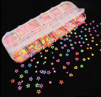 Holographic Butterfly Nail Glitter Sequins Sparkly Laser Neon Star