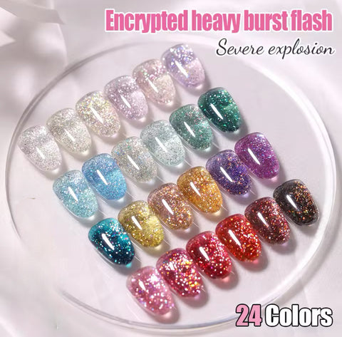 24 FAIRY FLASH GLITTER GEL POLISHES COLLECTION