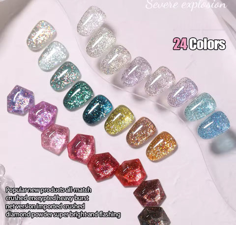 24 FAIRY FLASH GLITTER GEL POLISHES COLLECTION