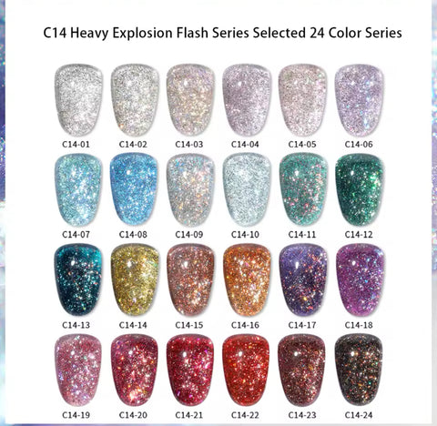 24 FAIRY FLASH GLITTER GEL POLISHES COLLECTION