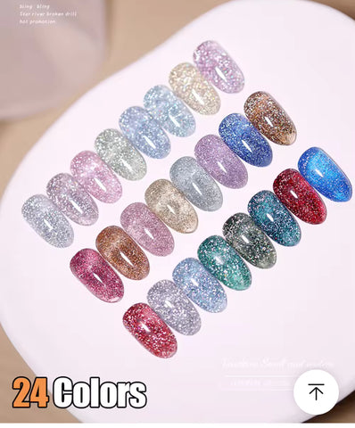 24 FAIRY FLASH GLITTER GEL POLISHES COLLECTION