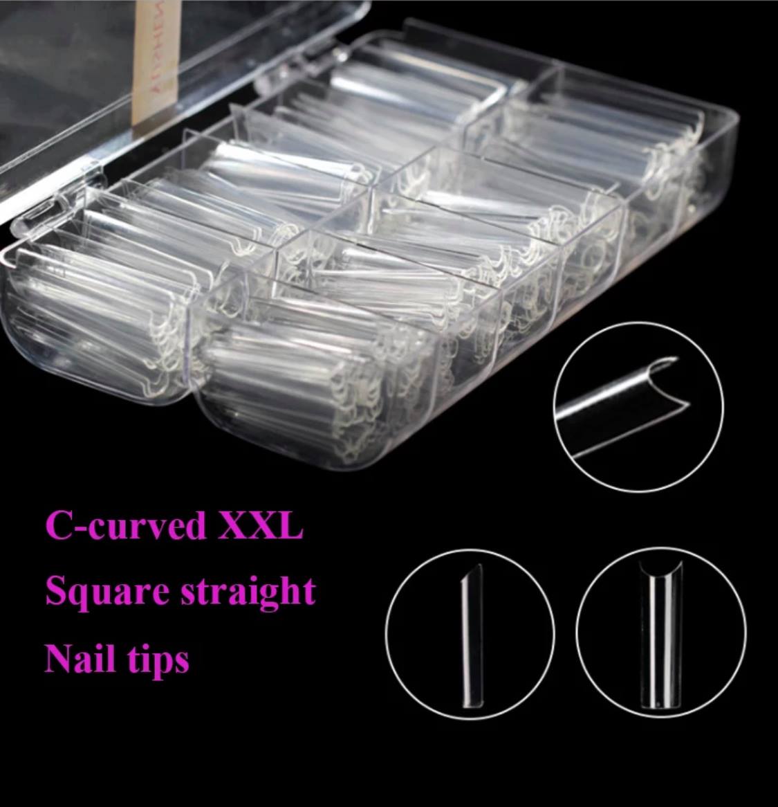 500pcs XXL Square Tips C Curve – Plushbeautysupplies