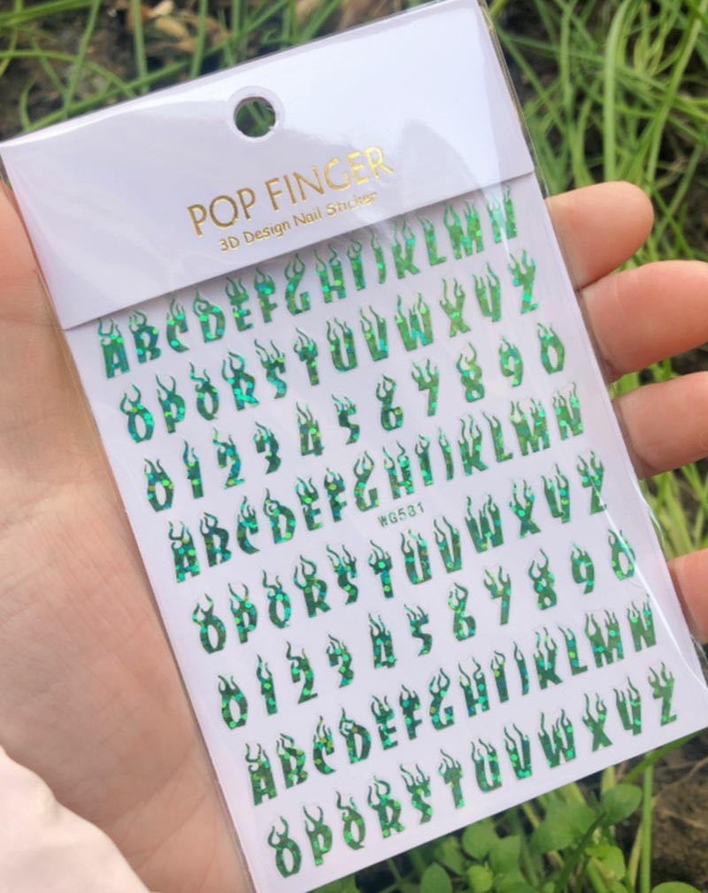 Magic Flame Fire Apphabet Letter A-Z Number 0-9 Stickes