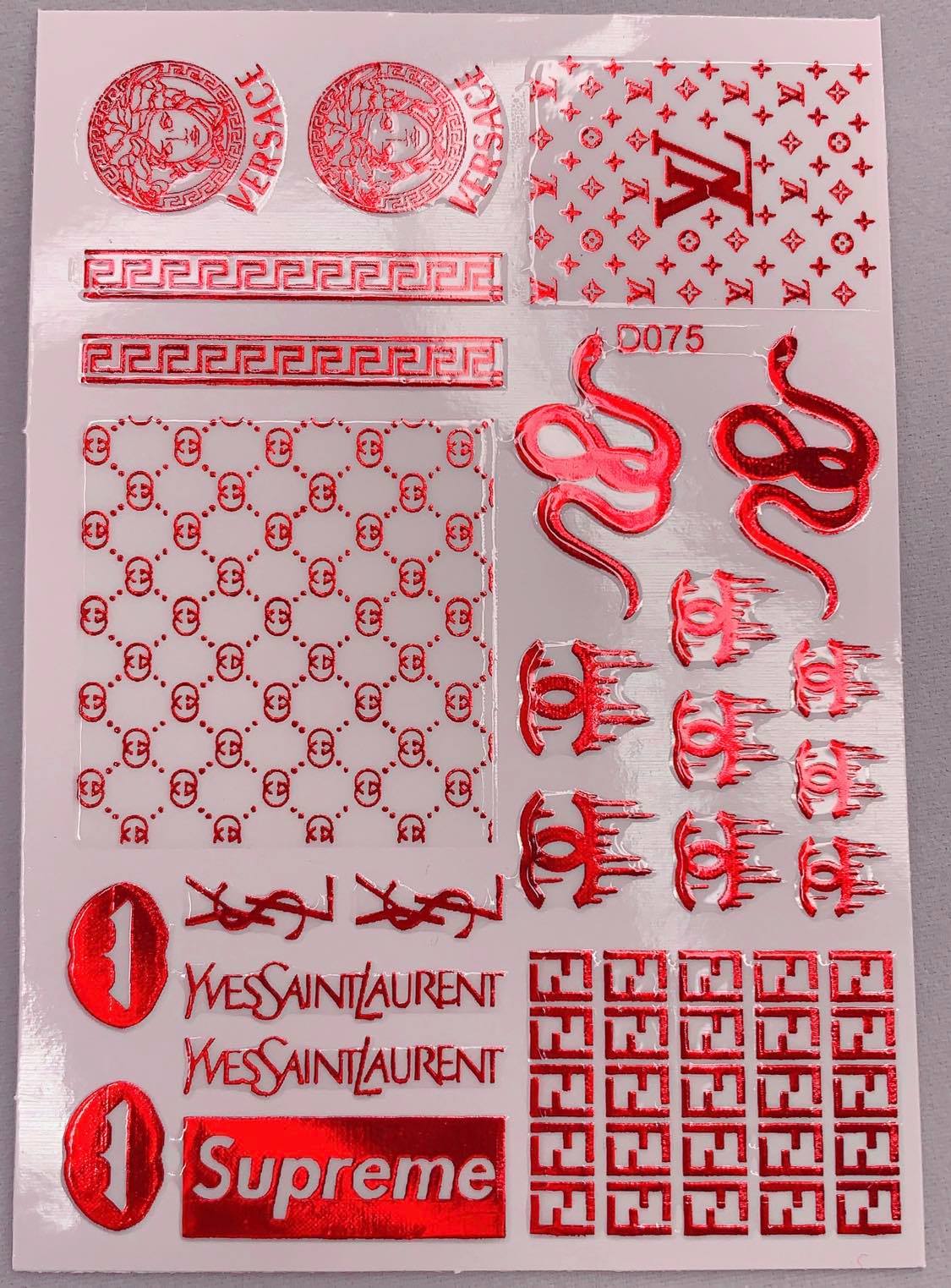 DESIGNER STICKERS D075 RED