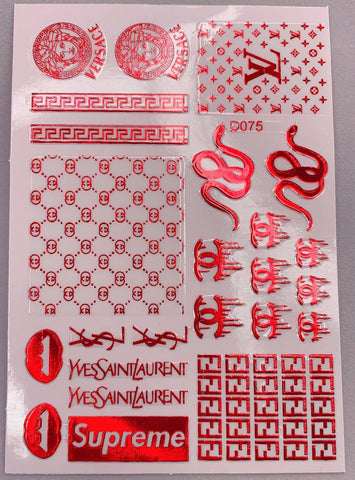 DESIGNER STICKERS D075 RED