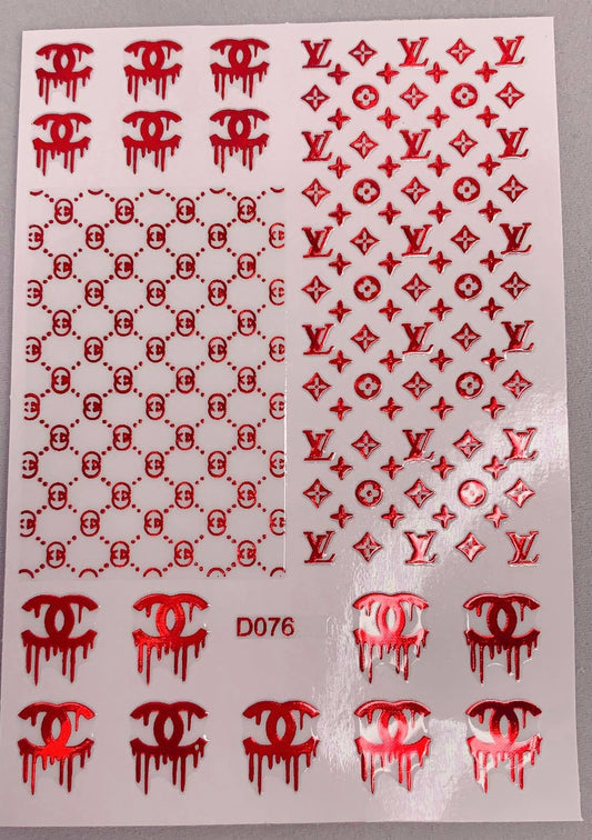 DESIGNER STICKERS D076 RED