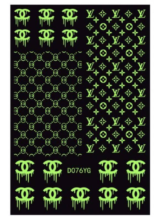 DESIGNER STICKERS D076 GLOW IN THE DARK