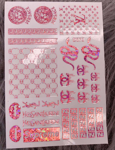 DESIGNER STICKERS D075 GLITTER PINK