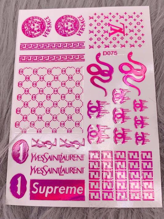 DESIGNER STICKERS D075 PINK
