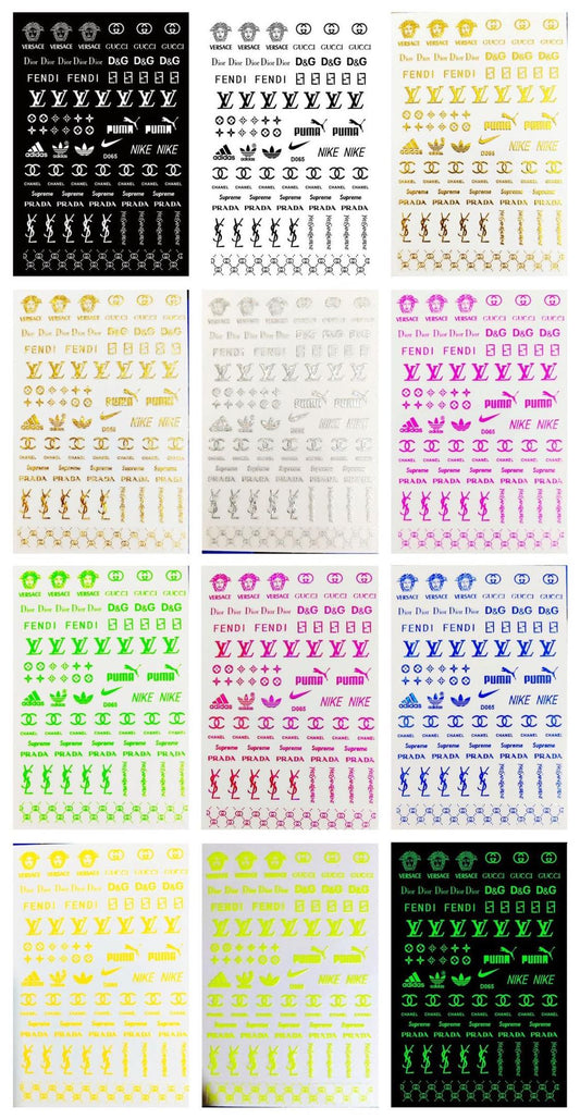 12PCS DESIGNER STICKERS D065