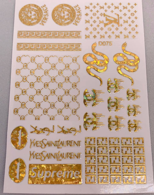 DESIGNER STICKERS D075 GOLD AB