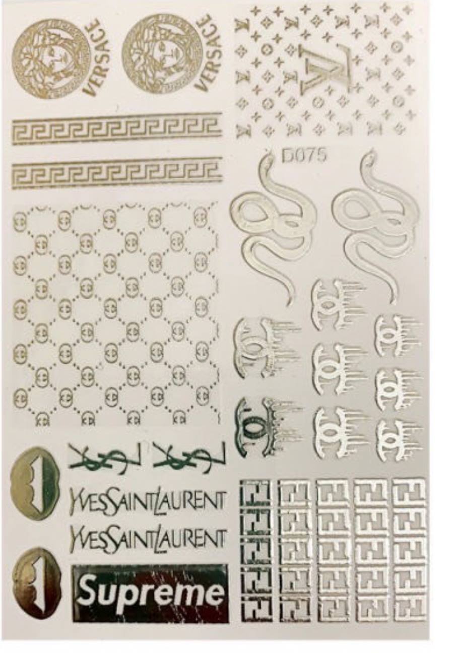 DESIGNER STICKERS D075 SILVER
