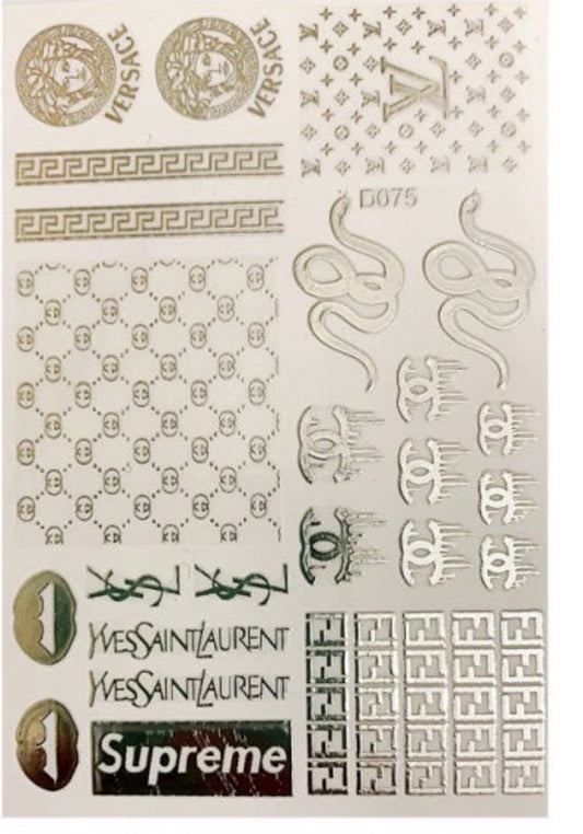 DESIGNER STICKERS D075 SILVER
