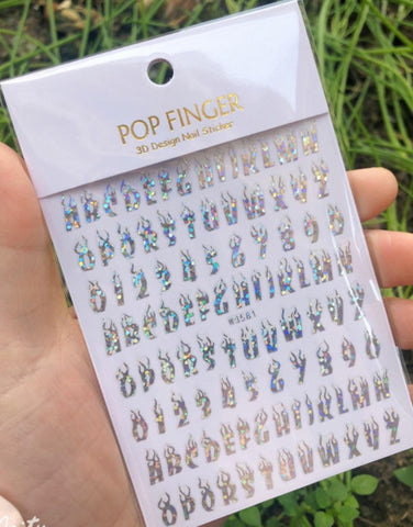 Magic Flame Fire Apphabet Letter A-Z Number 0-9 Stickes