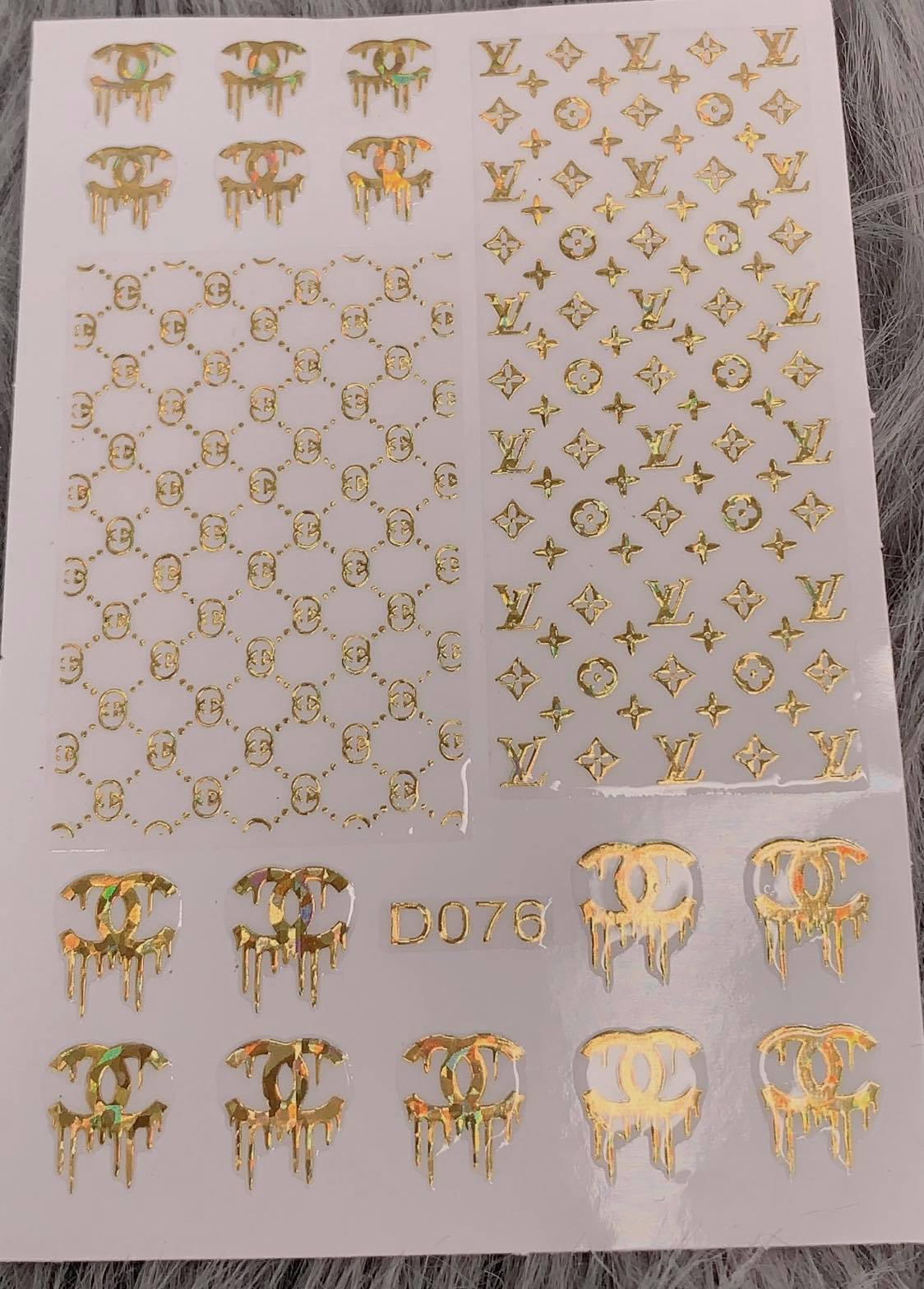 DESIGNER STICKERS D076 GLITTER GOLD