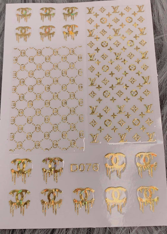 DESIGNER STICKERS D076 GLITTER GOLD