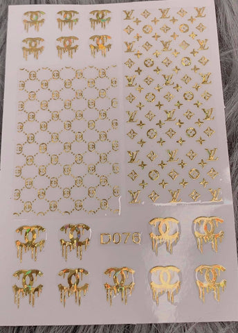 DESIGNER STICKERS D076 GLITTER GOLD