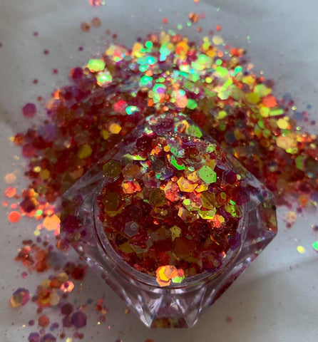 Holographic Mixed Hexagon Shape Chunky Nail Glitter-G3