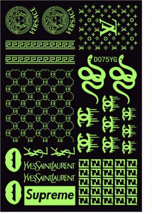 DESIGNER STICKERS D075 GLOW IN THE DARK