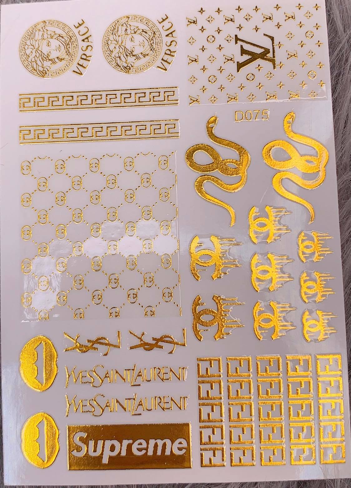 DESIGNER STICKERS D075 GOLD