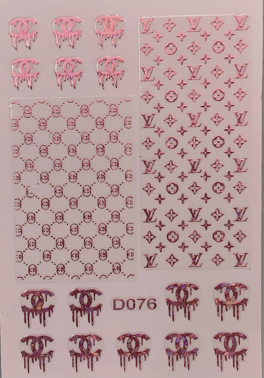 DESIGNER STICKERS D076 GLITTER PINK