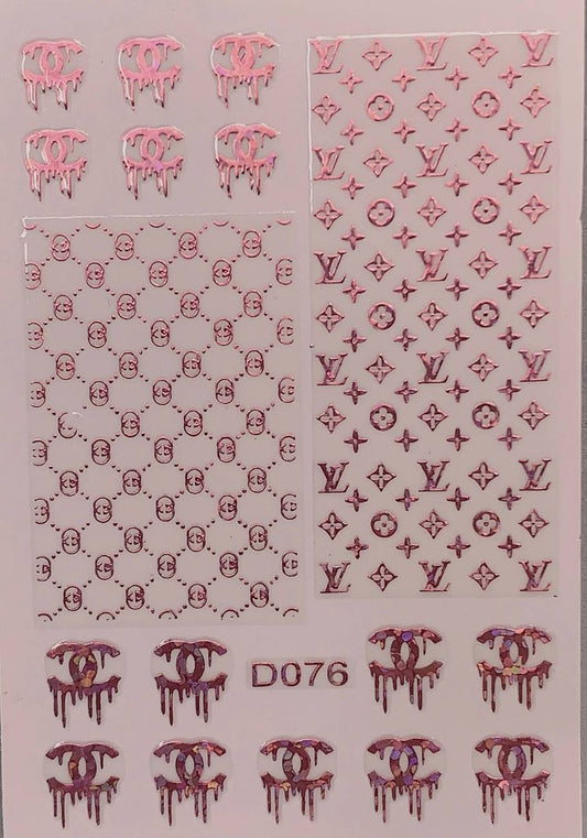 DESIGNER STICKERS D076 GLITTER PINK