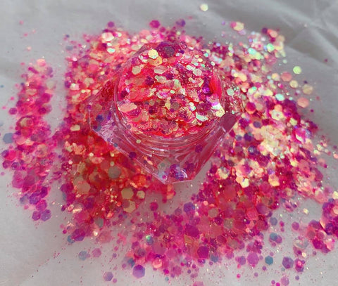 Holographic Mixed Hexagon Shape Chunky Nail Glitter-G1