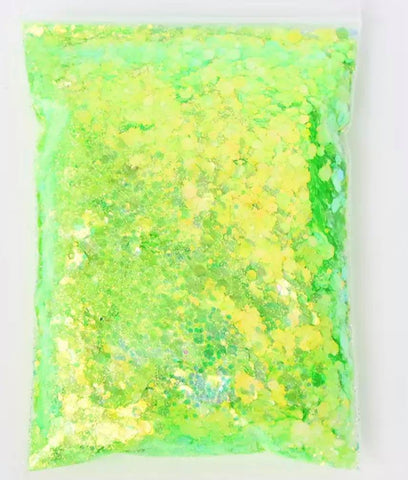 Holographic Mixed Hexagon Shape Chunky Nail Glitter-G5