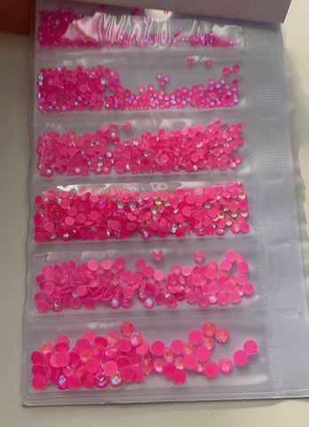 Fancy Shape Glass Flatback Rhinestones For Nail Art - PINK OPAL