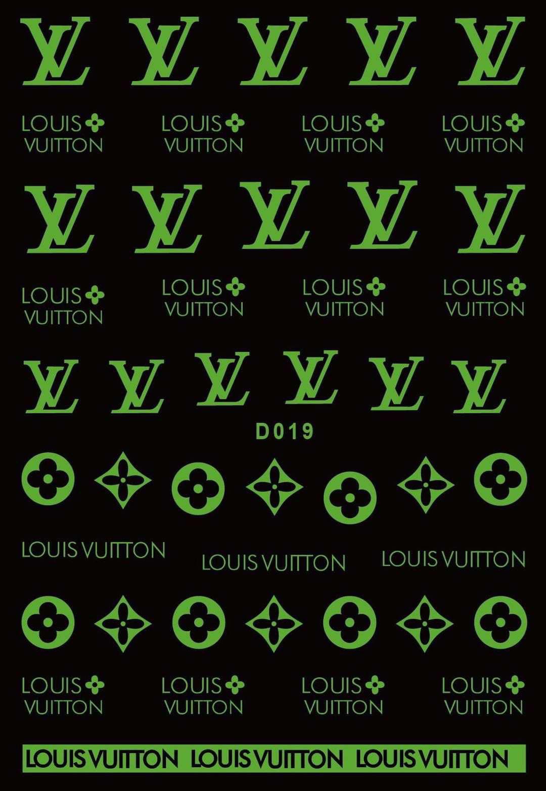 GLOW IN THE DARK DESIGNER NAIL STICKER D019YG