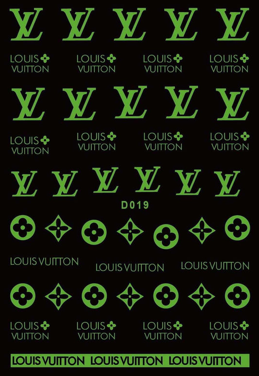 GLOW IN THE DARK DESIGNER NAIL STICKER D019YG