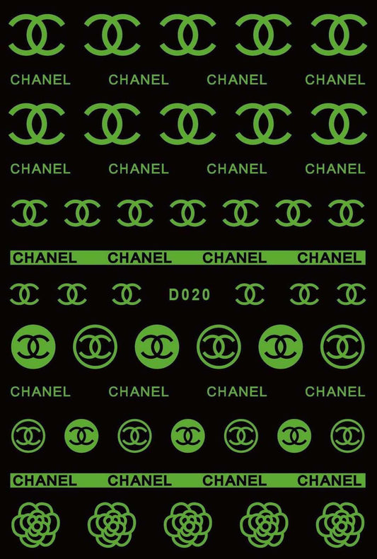 GLOW IN THE DARK DESIGNER NAIL STICKER D020YG