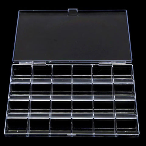 24 Grids Clear Plastic Box For Rhinestone, Charm, Flowers...