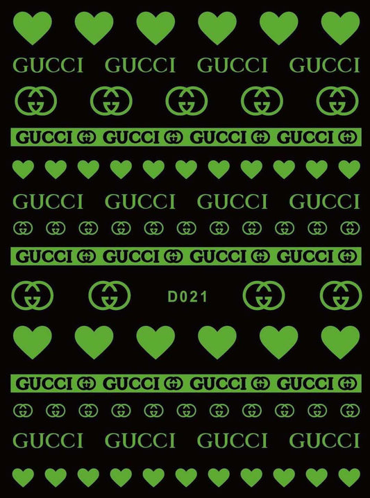 GLOW IN THE DARK DESIGNER NAIL STICKER D021YG