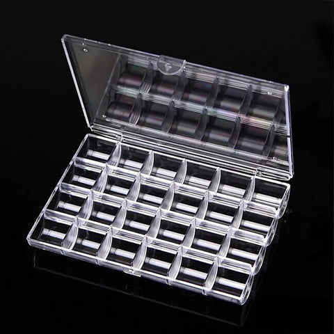 24 Grids Clear Plastic Box For Rhinestone, Charm, Flowers...