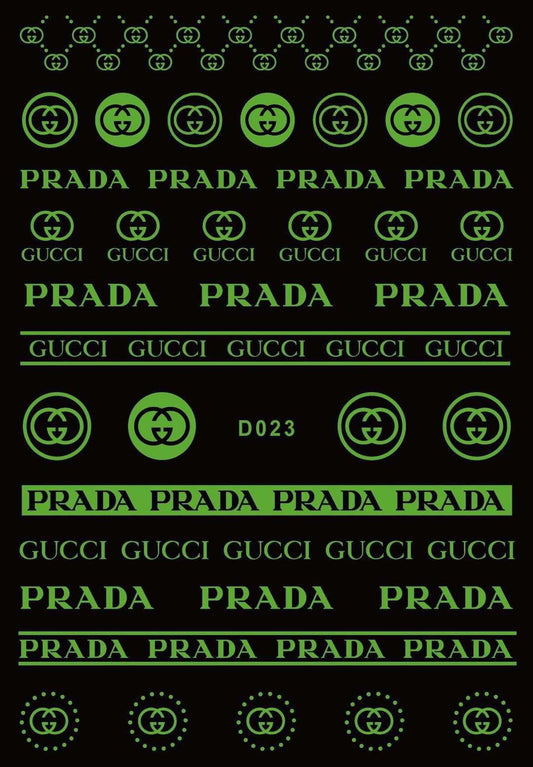 GLOW IN THE DARK DESIGNER NAIL STICKER D023YG
