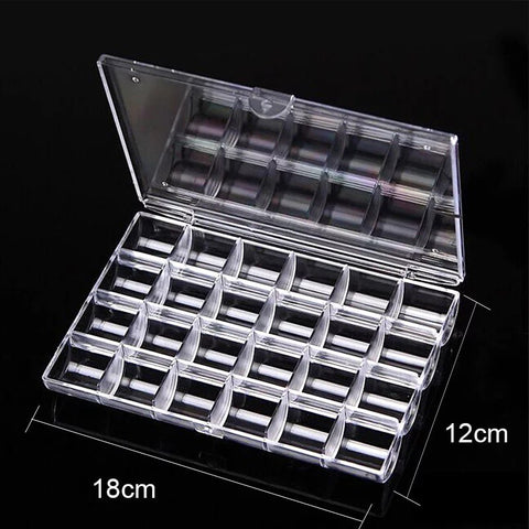 24 Grids Clear Plastic Box For Rhinestone, Charm, Flowers...
