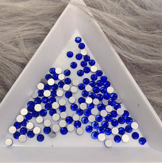 6 Grids In 1Box Mixed Size Crystal 3D Flat Back Nail Art Diamond Gem Shinny #13 Sapphire