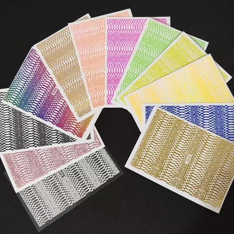 12PCS SNAKE SKIN LASER GLITTER STICKERS