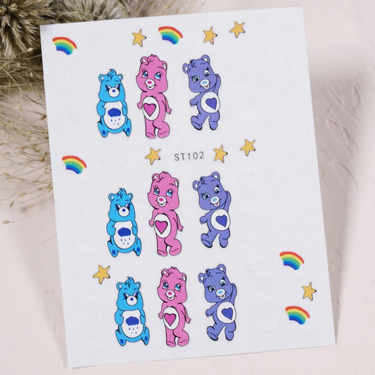 BEAR CUTE NAIL DECALS ST102