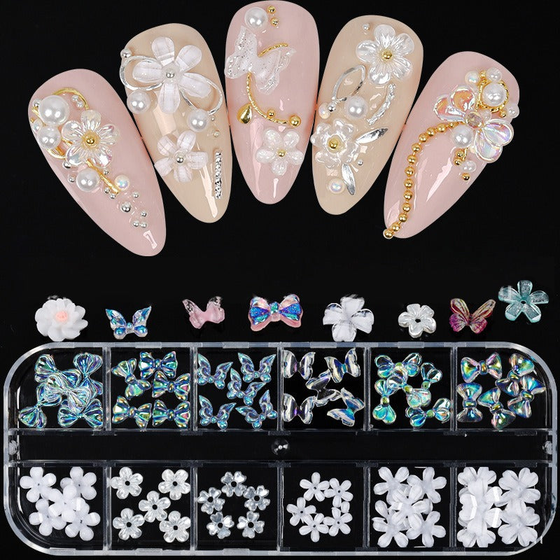 60PCS 3D MIXED AURORA RESIN NAIL ART ST31