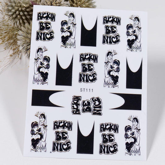 HOT GIRL FRENCH  NAIL DECALS SET  ST111