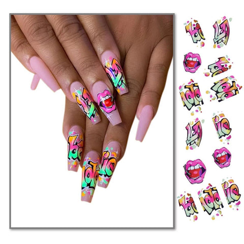 HOT GIRL NAIL DECALS ST107