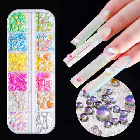 Mermaid Nail Beads Flatback Aurora