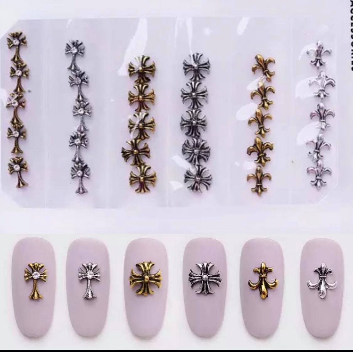 30pcs Crossed Nail Charm /G22