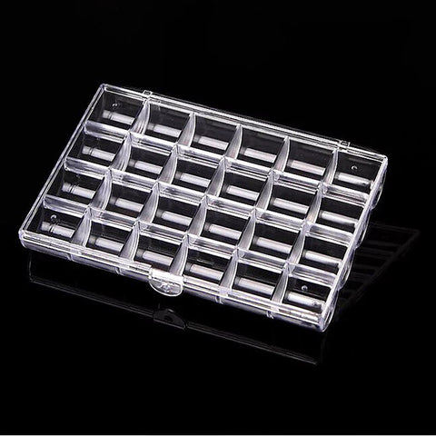 24 Grids Clear Plastic Box For Rhinestone, Charm, Flowers...