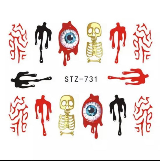Halloween Water Transfer Sickers/731