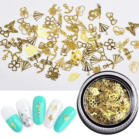 Golden Nail Stud Metal Leaf Mixed/1