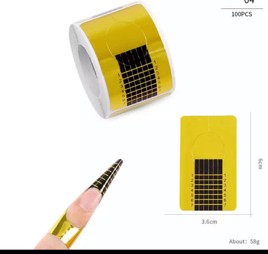 100pcs Nail Form/Gold