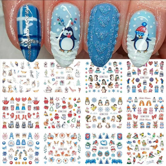 12PCS Christmas Water Transfer Stickers/ BN1945